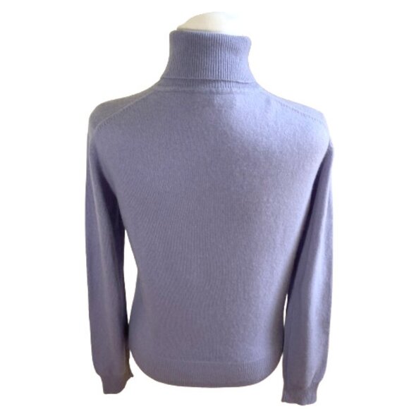 Lord & Taylor 2-Ply Cashmere Sweater Turtleneck LS Light Violet Classic Medium - Picture 3 of 9